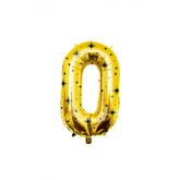0 jaar cijfer ballon zwart goud sterren 86 cm